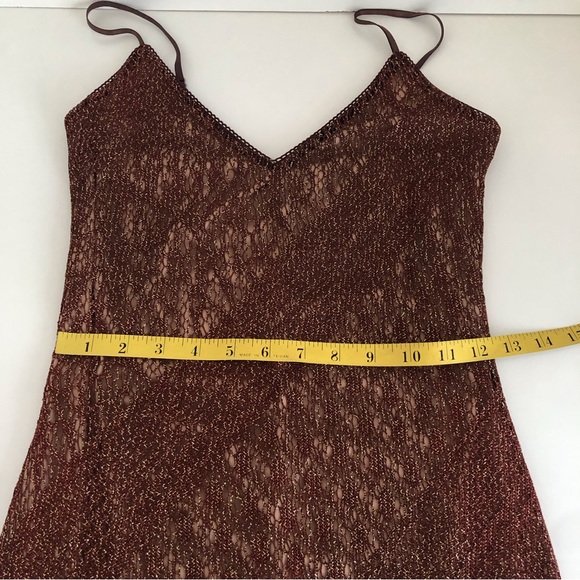 VTG 90s Y2K Forever 21 brown crochet fringe hem dress - Picture 9 of 12